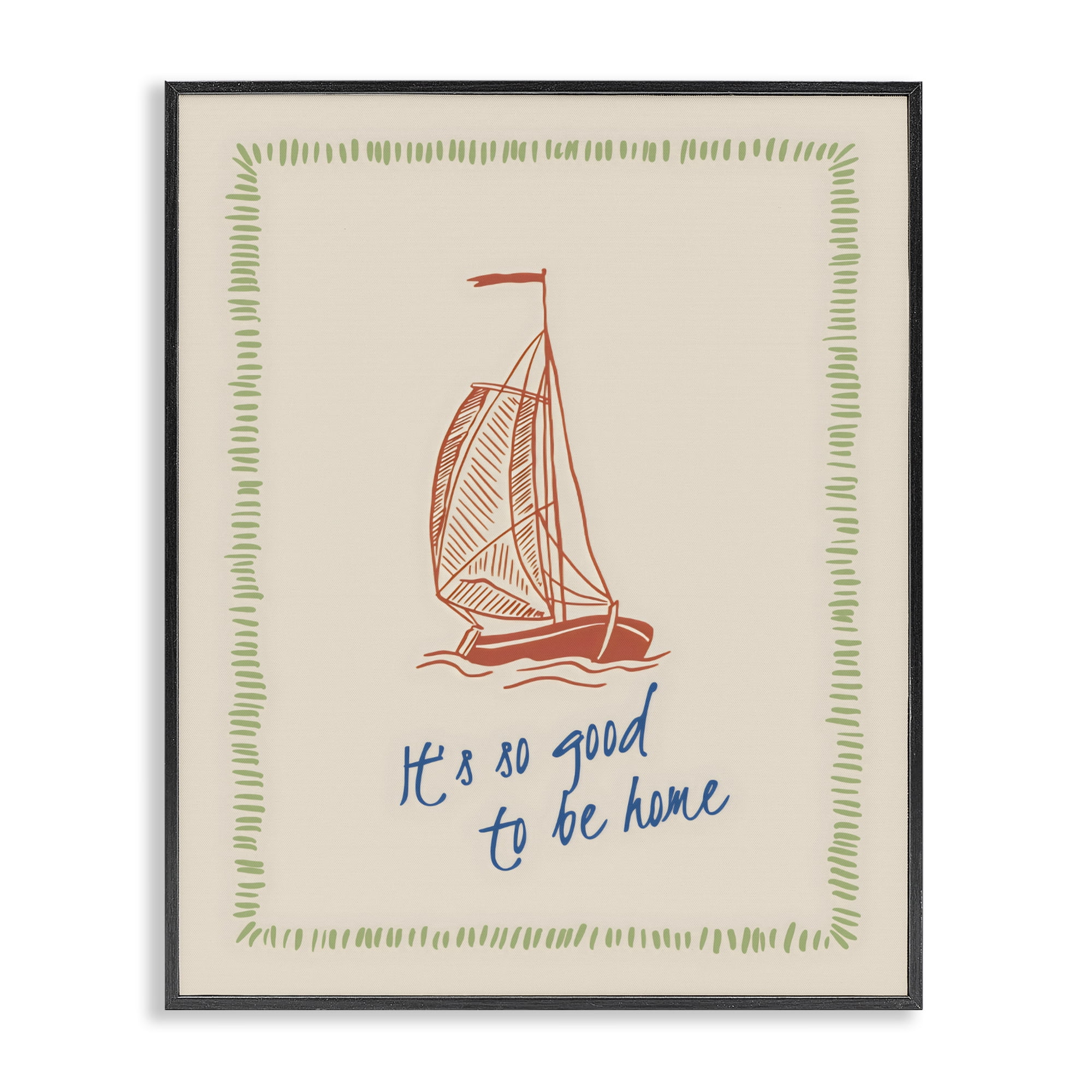 Stupell Industries Good To Be Home Sailboat Black Framed Giclee Art, design by The Prints Vibe