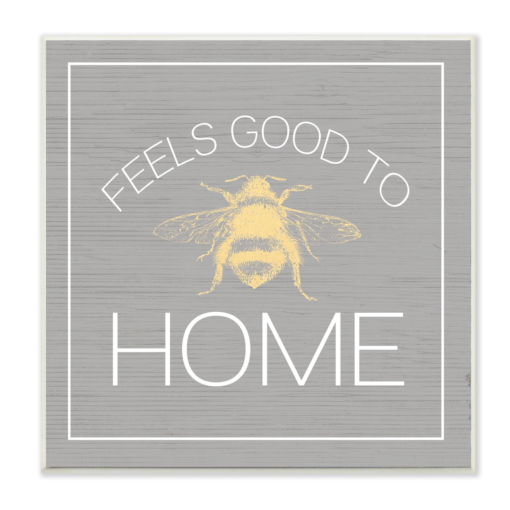 Stupell Industries Good To Bee Home Phrase Cute Insect Pun Inspirational Painting Unframed Art Print Wall Art, 12 x 12