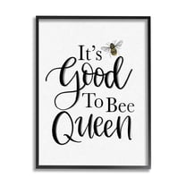 Stupell Industries Good To Bee Queen Bumble Insect Phrase Graphic Art Black Framed Art Print Wall Art, Design by Lisa Larson
