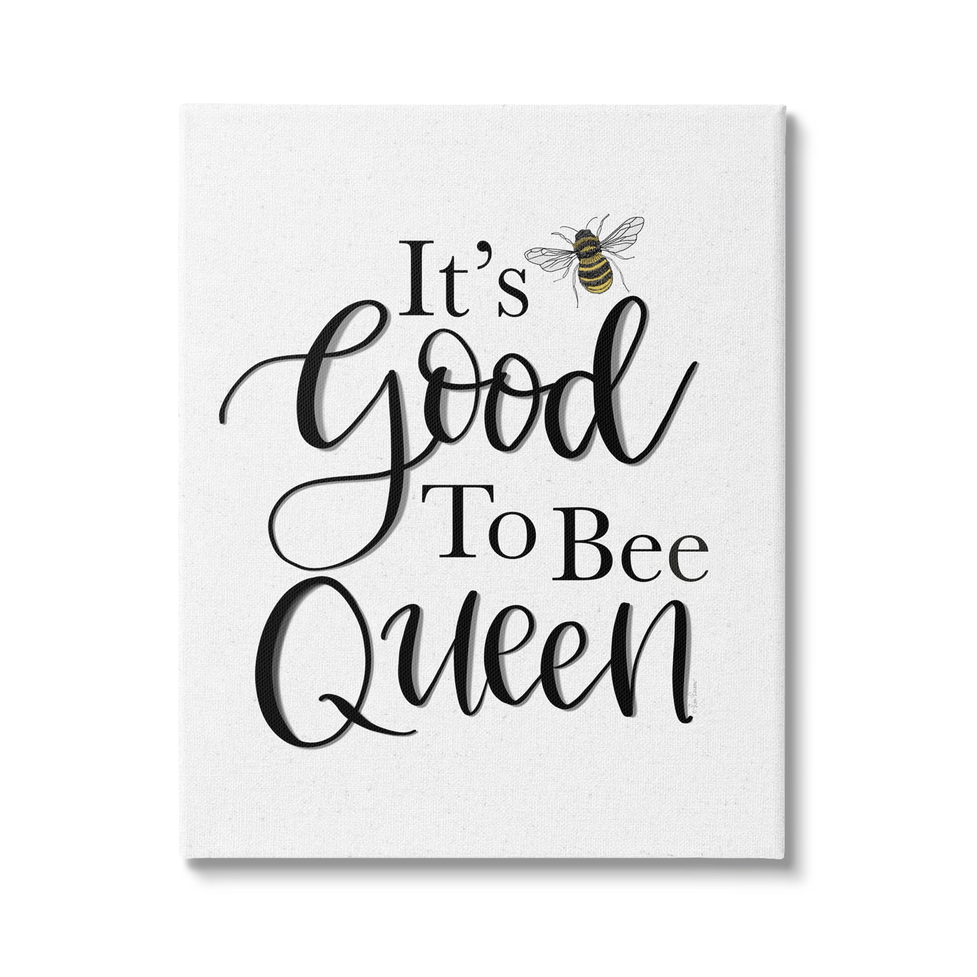 Stupell Industries Good To Bee Queen Bumble Insect Phrase Graphic Art Gallery Wrapped Canvas Print Wall Art, Design by Lisa Larson