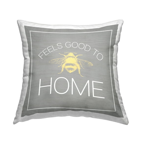 Stupell Industries Good To Bee Rustic Insect Bumble Phrase Design by Daphne Polselli Throw Pillow