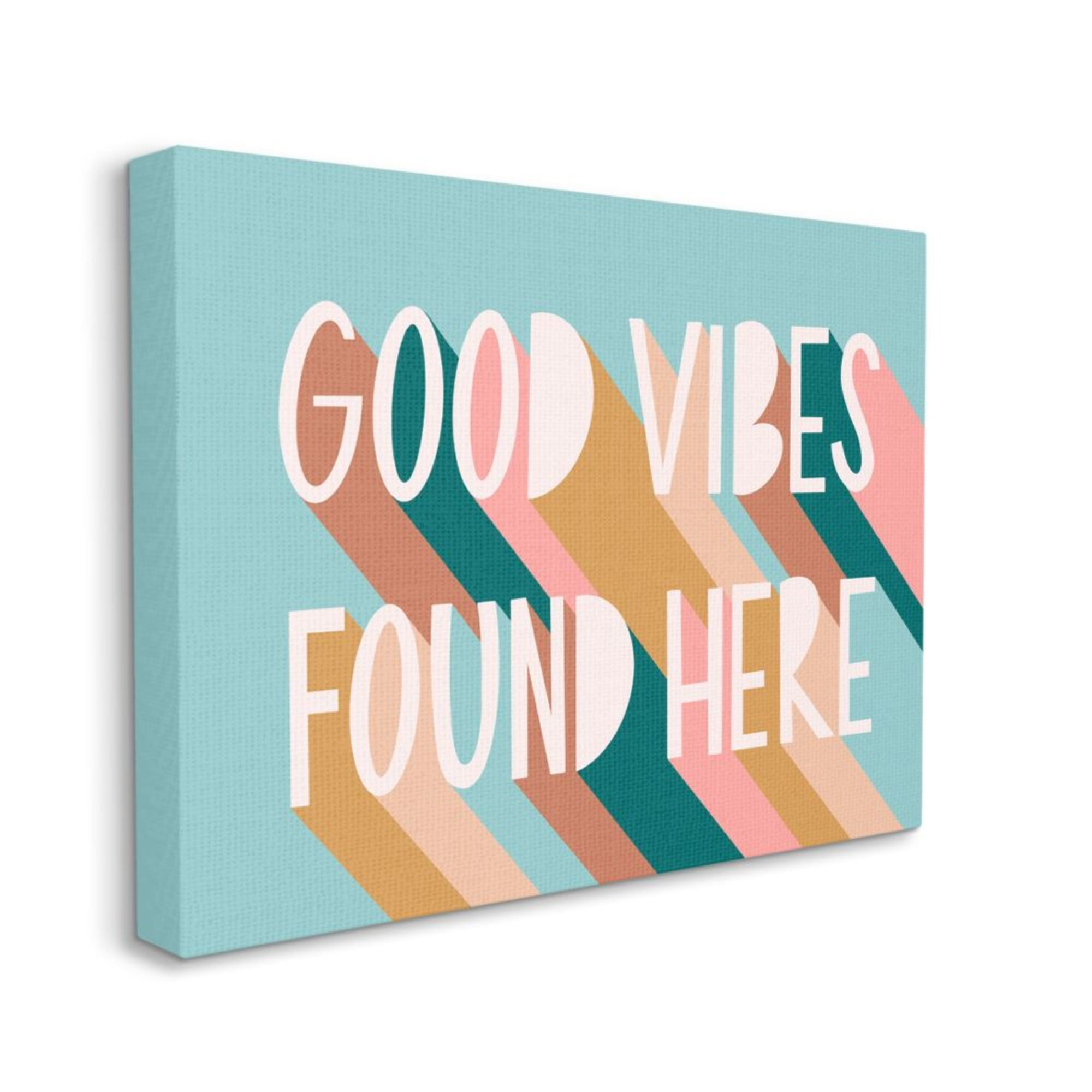 Stupell Industries Good Vibes Found Here Quote Pastel Color Pop Design by Amanda Houston, 24" x 30"