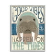 thumbnail image 1 of Stupell Industries Good Vibes Happen On Tides Nautical Phrase Walrus, 16 x 20, Design by Veronique Charron, 1 of 7