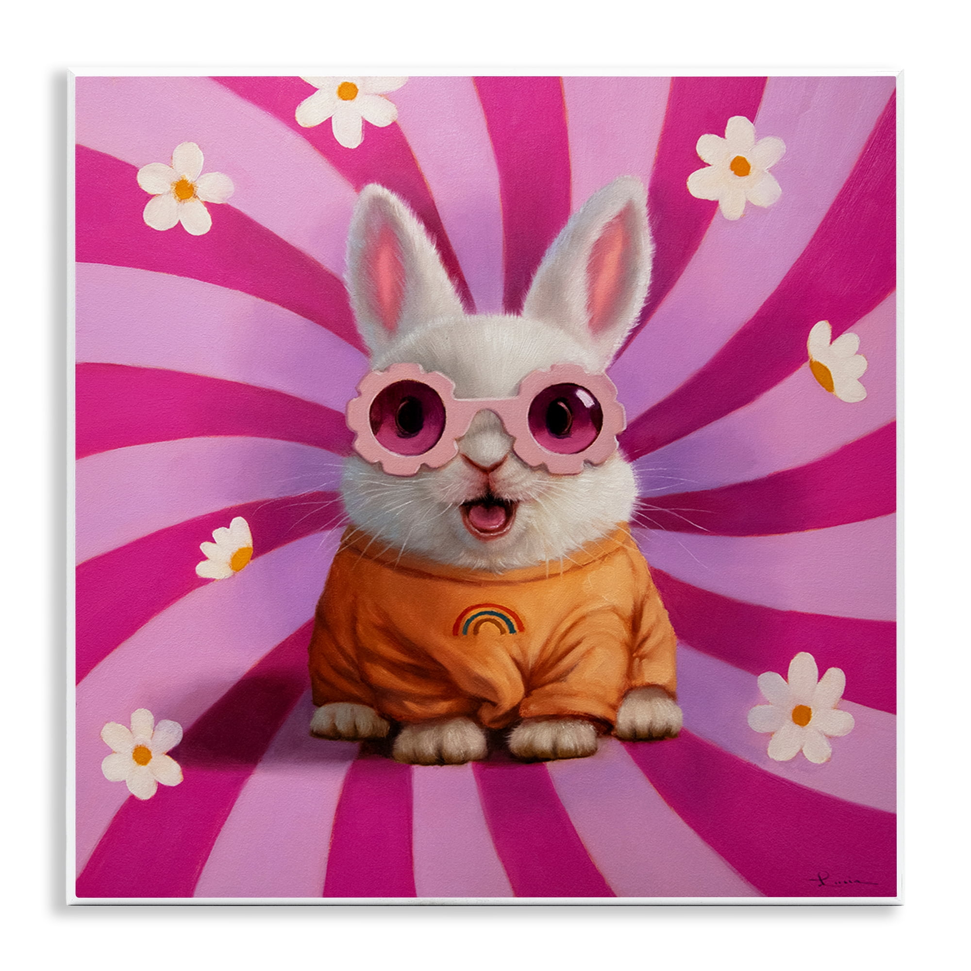 Stupell Industries Good Vibes Only Rabbit Wall Plaque Art, design by Lucia Heffernan
