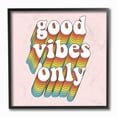 thumbnail image 1 of Stupell Industries Good Vibes Only Rainbow Pink Word Design Framed Wall Art by Dawn Vietro, 1 of 8