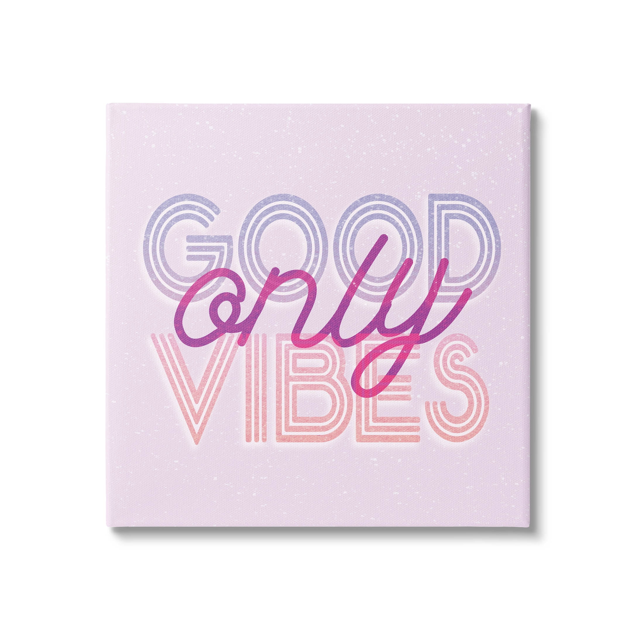 Stupell Industries Good Vibes Only Retro Text Graphic Art Gallery Wrapped Canvas Print Wall Art, Design by Lil' Rue