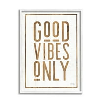 Stupell Industries Good Vibes Only Rustic White and Exposed Wood Look Sign, 16 x 20,Design by Marla Rae