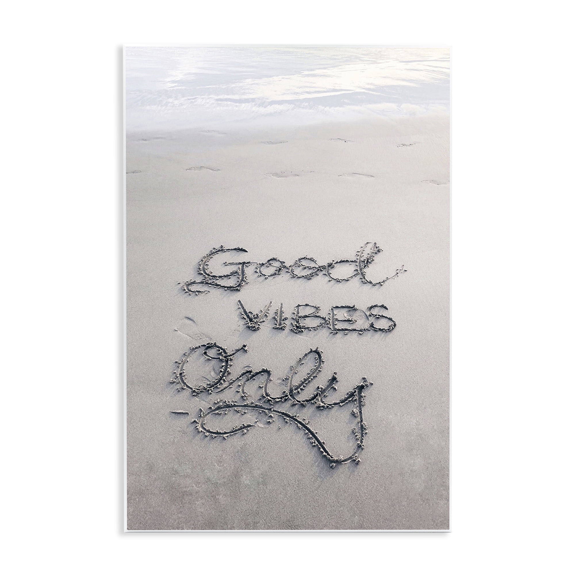 Stupell Industries Good Vibes Only in Sand Nautical & Beach Photography Unframed Art Print Wall Art, 13 x 19