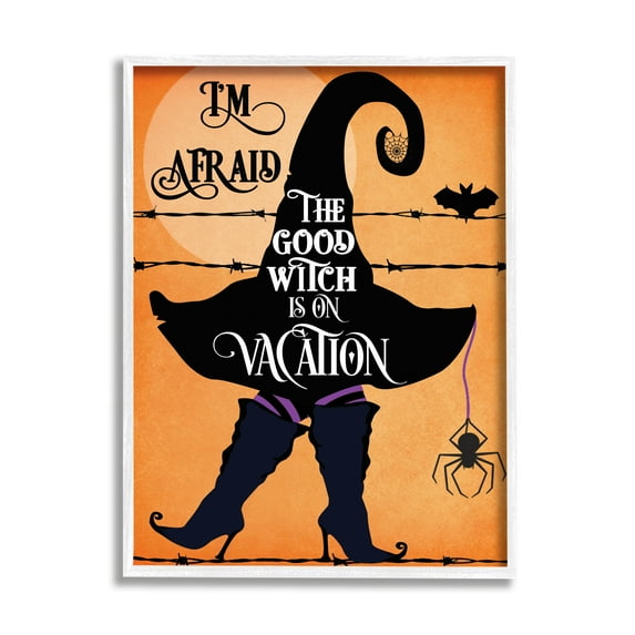 Stupell Industries Good Witch On Vacation Fun Festive Halloween Fantasy, 16 x 20, Designed by Jill Meyer