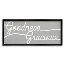 Stupell Industries Goodness Gracious Expression Charming Country Family Phrase Typography Painting Black Framed Art Print Wall Art, 10 x 24