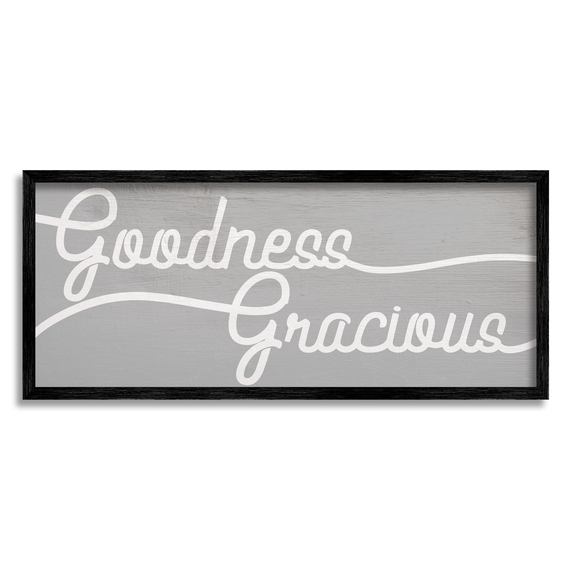 Stupell Industries Goodness Gracious Expression Charming Country Family Phrase Typography Painting Black Framed Art Print Wall Art, 13 x 30