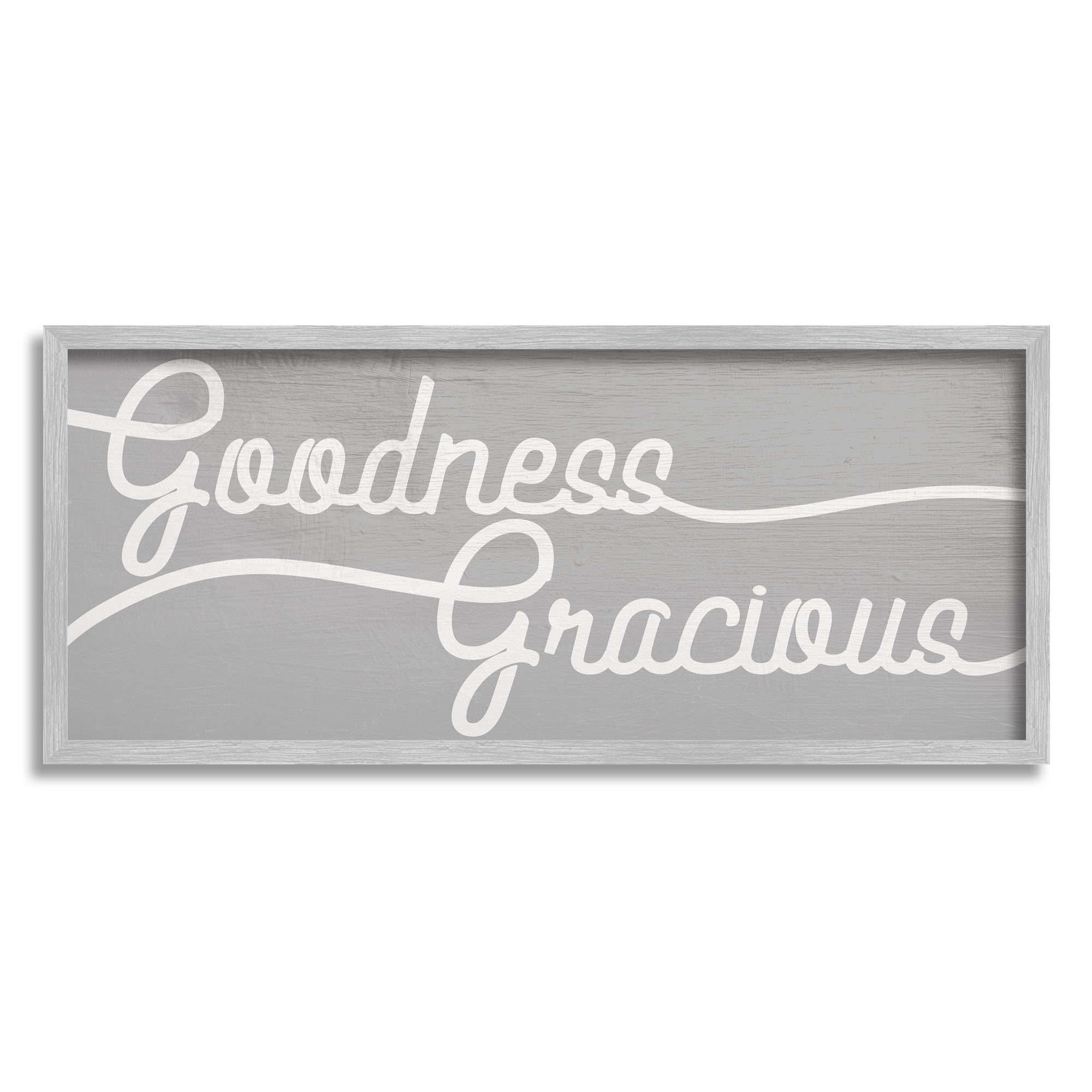 Stupell Industries Goodness Gracious Expression Charming Country Family Phrase Typography Painting Gray Framed Art Print Wall Art, 13 x 30