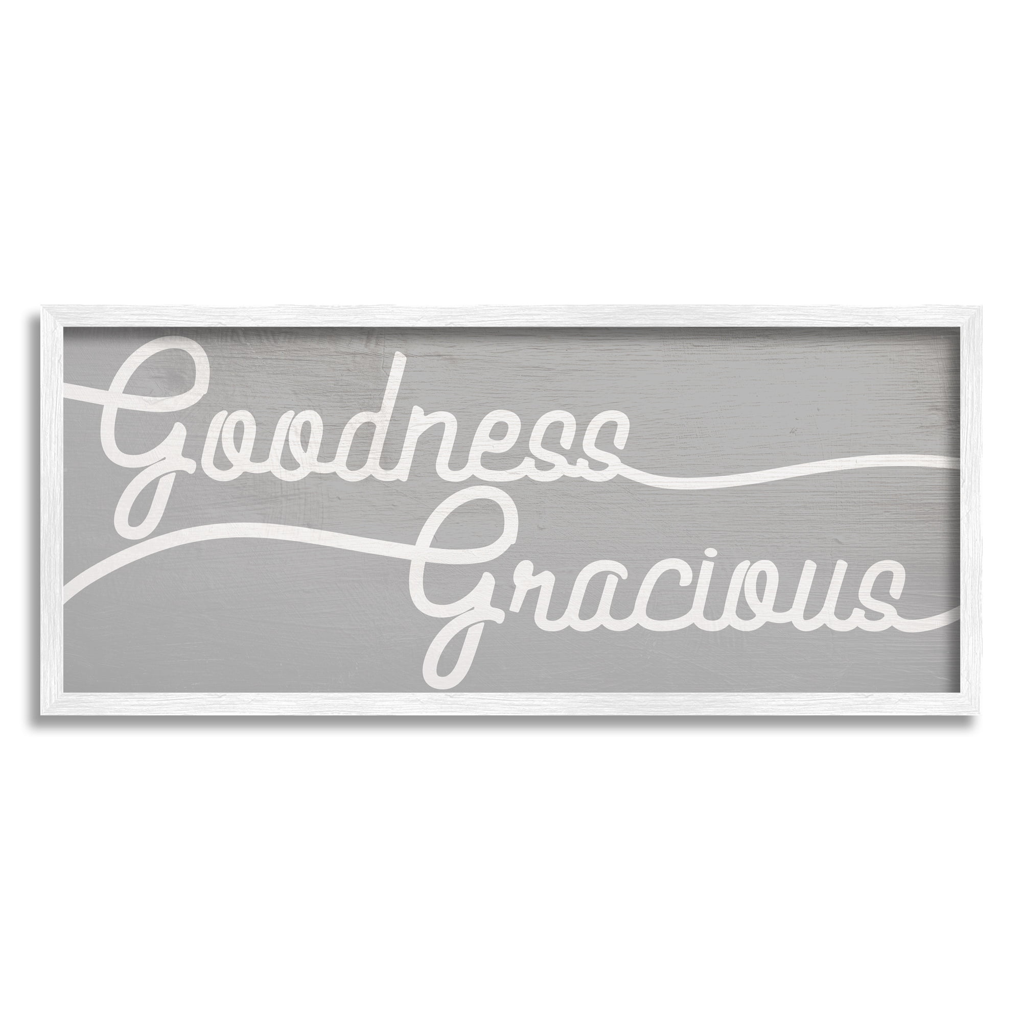 Stupell Industries Goodness Gracious Expression Charming Country Family Phrase Typography Painting White Framed Art Print Wall Art, 10 x 24