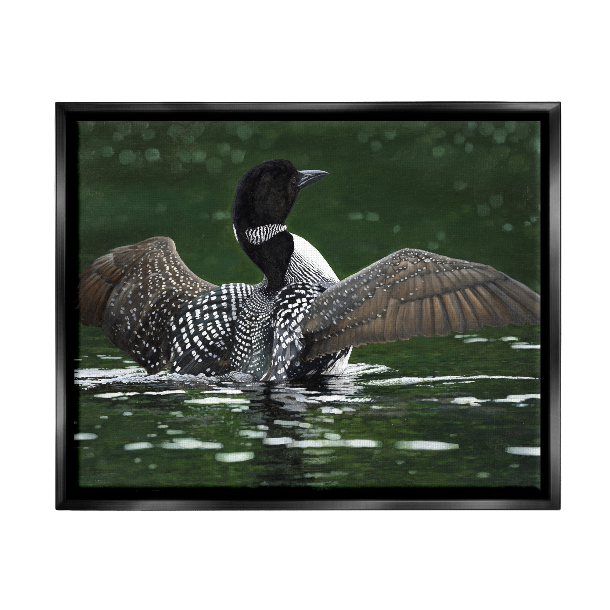 Stupell Industries Goose Spreading Wings Animals & Insects Photography Black Floater Framed Art Print Wall Art, 21 x 17