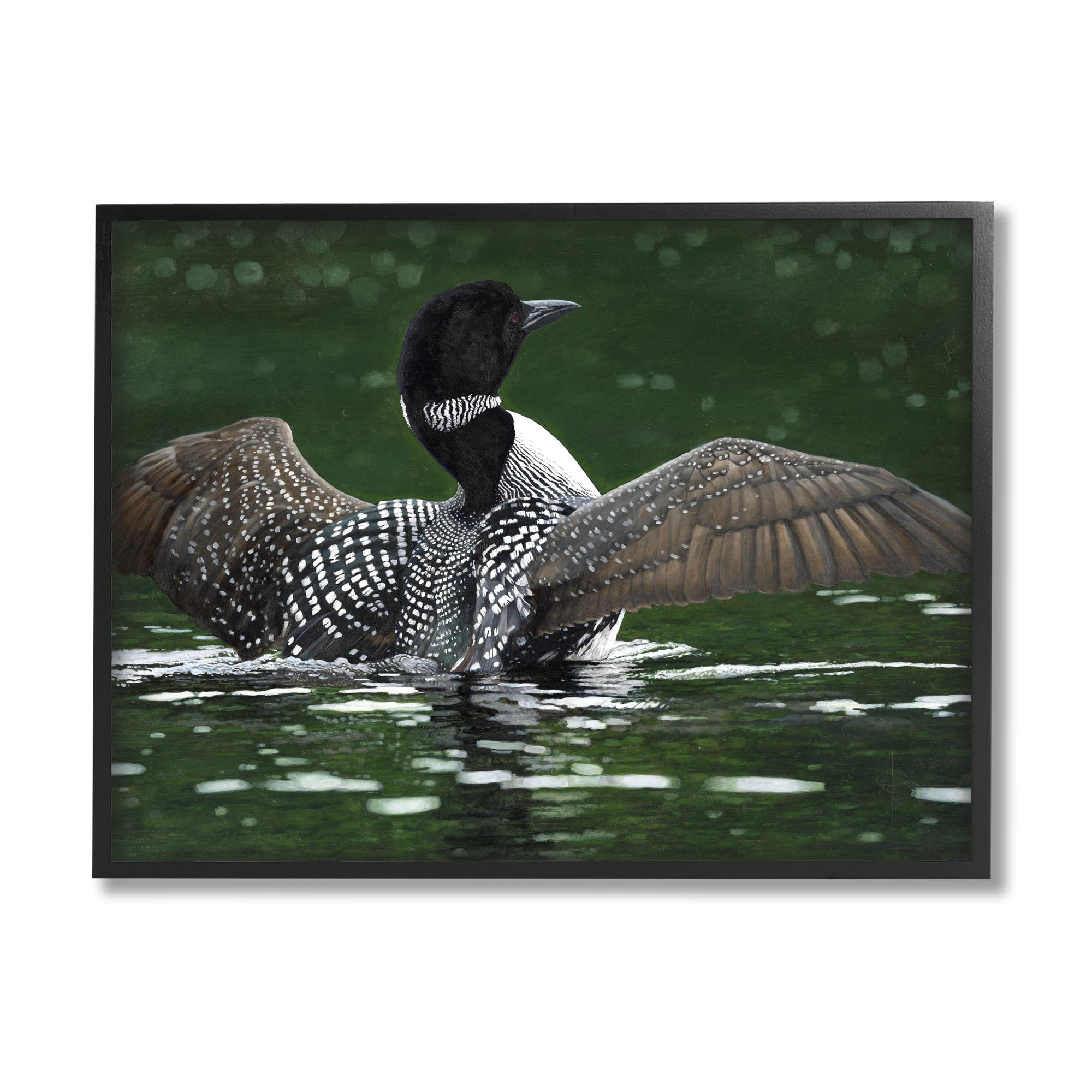 Stupell Industries Goose Spreading Wings Animals & Insects Photography Black Framed Art Print Wall Art, 30 x 24