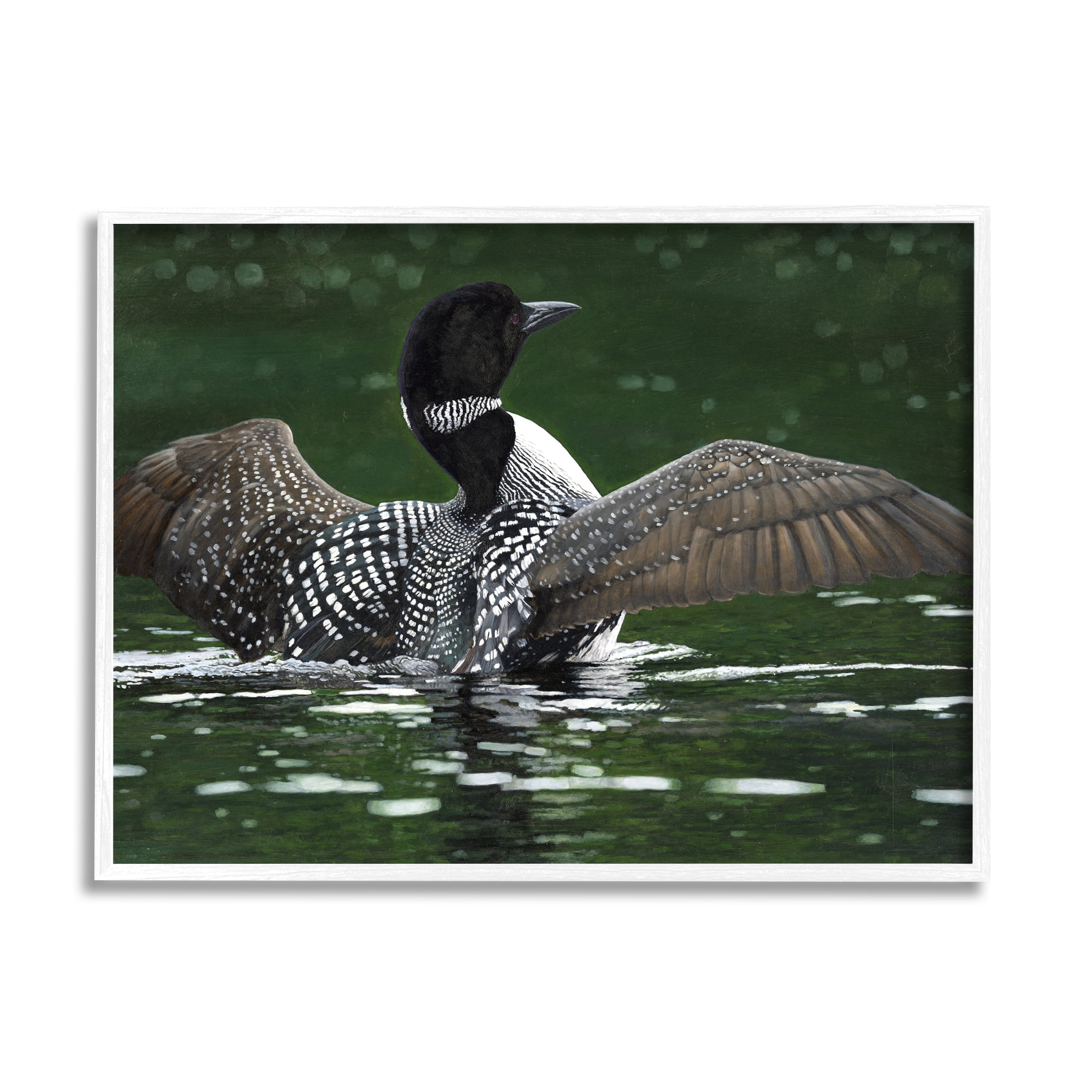 Stupell Industries Goose Spreading Wings Animals & Insects Photography White Framed Art Print Wall Art, 20 x 16