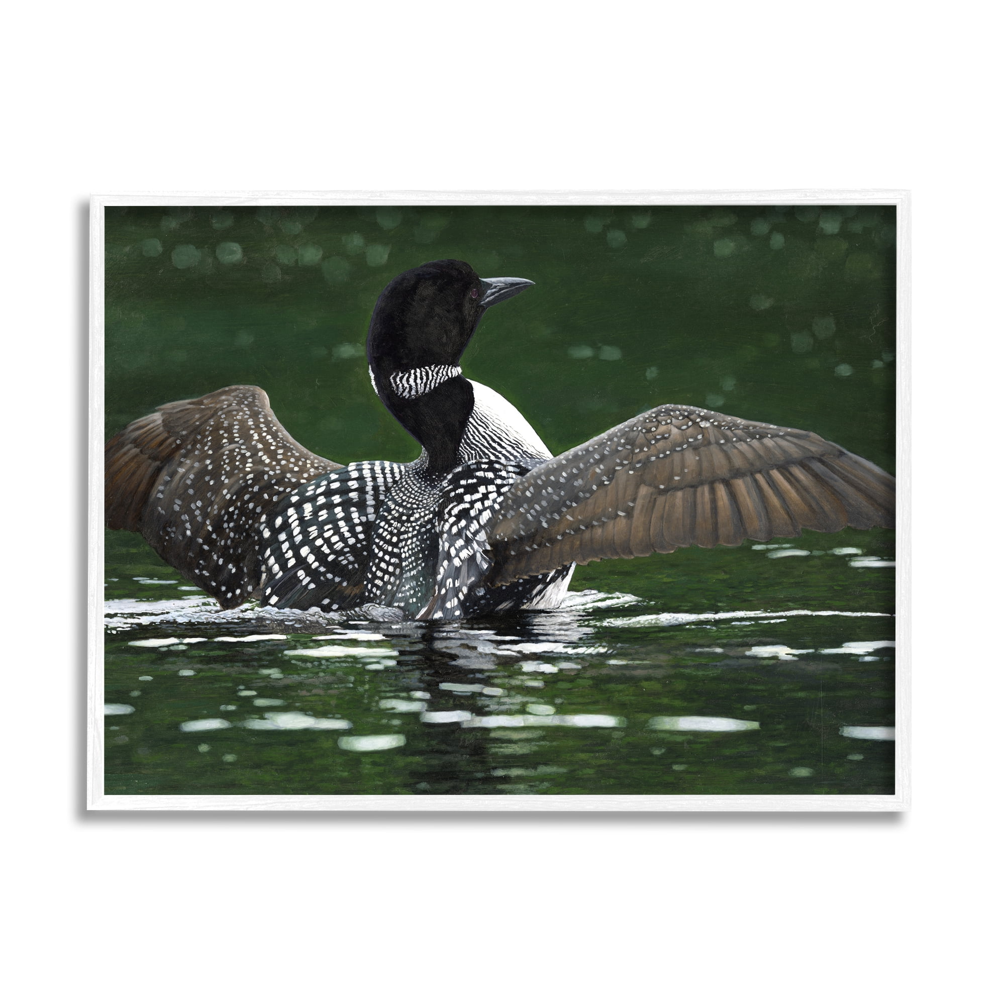 Stupell Industries Goose Spreading Wings Animals & Insects Photography White Framed Art Print Wall Art, 30 x 24