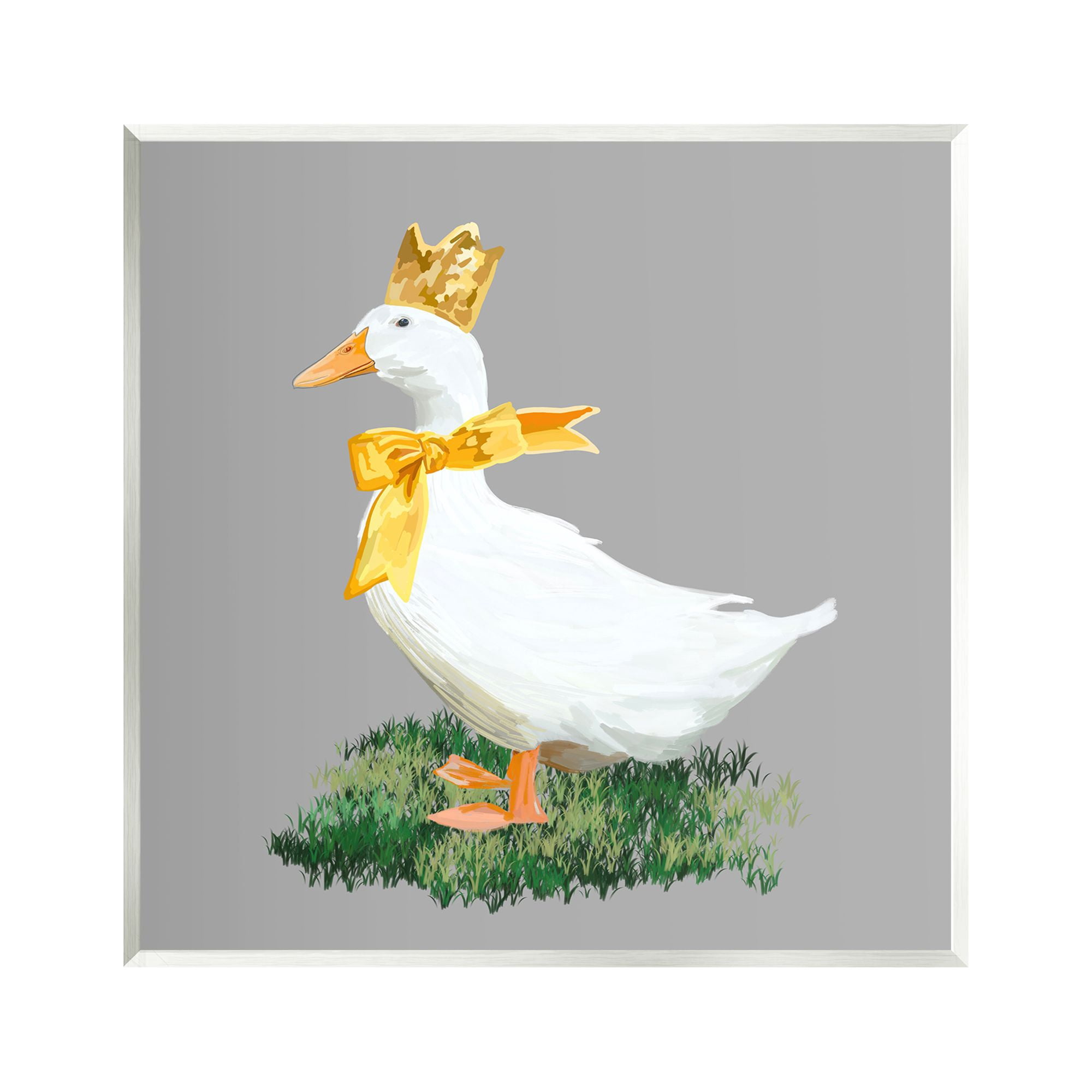 Stupell Industries Goose with Crown Animals & Insects Painting Unframed Art Print Wall Art, 12 x 12