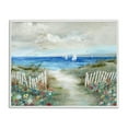 thumbnail image 1 of Stupell Industries Gorgeous Beach Scene Poppies Blooming White Fence Ocean Paintings White Framed Art Print Wall Art, 20x16, by Nan, 1 of 5
