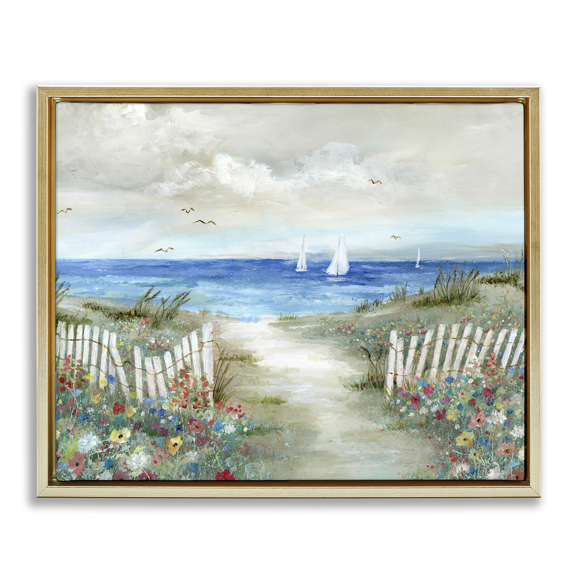 Stupell Industries Traditional Beach Scene Nature Painting