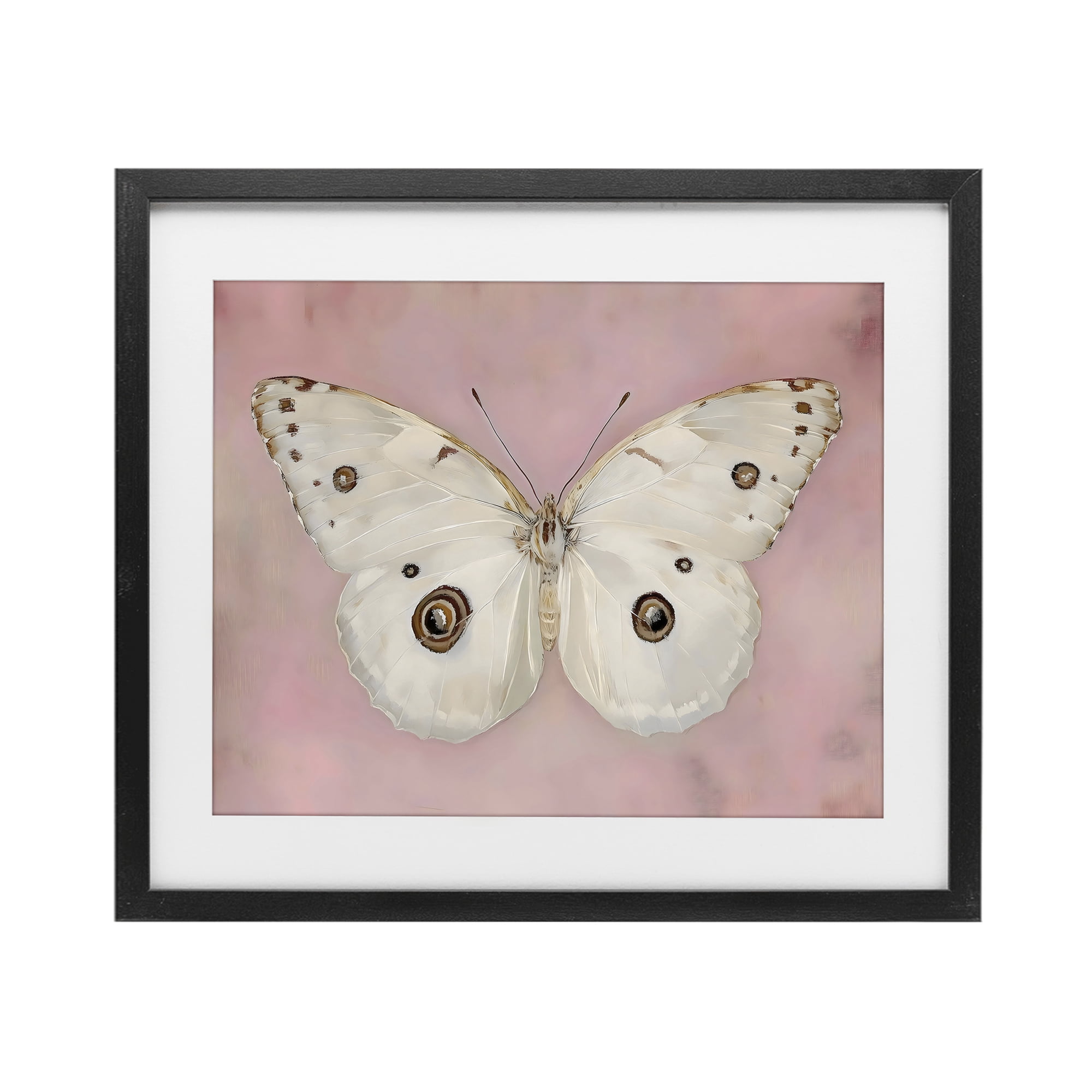 Stupell Industries Gossamer Butterfly on Blush Background Black Framed Print Under Glass, design by Arlington Prints