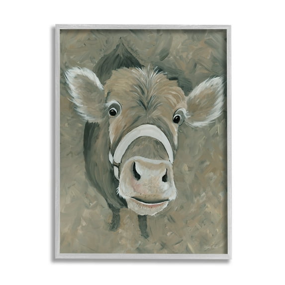 Stupell Industries Gossip Cow Head Peeking Eyes Wide Open,16 x 20, Design by Cindy Jacobs