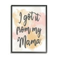 thumbnail image 1 of Stupell Industries Got It From My Mama Watercolor Effect Calligraphy Framed Wall Art, 16 x 20, Design by Kim Allen, 1 of 5