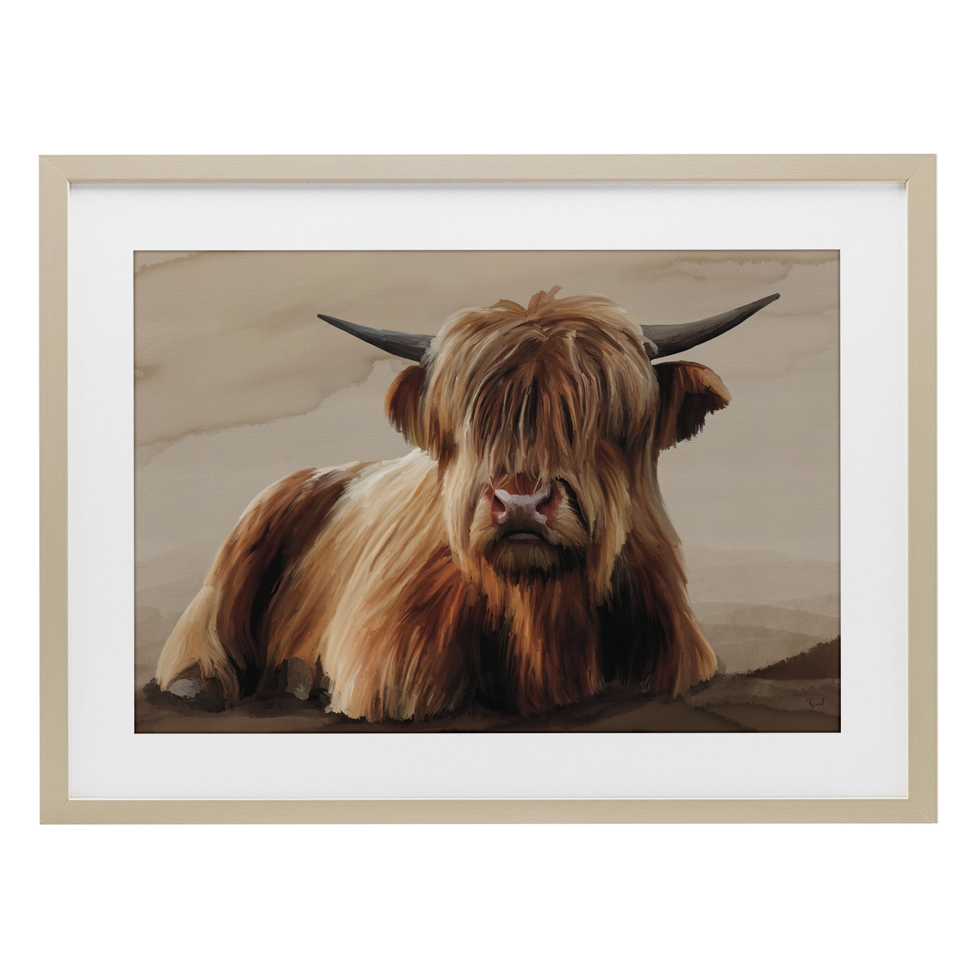 Stupell Industries Got My Hair Done Cattle Birch Framed Print Under Glass, design by Renel Peters