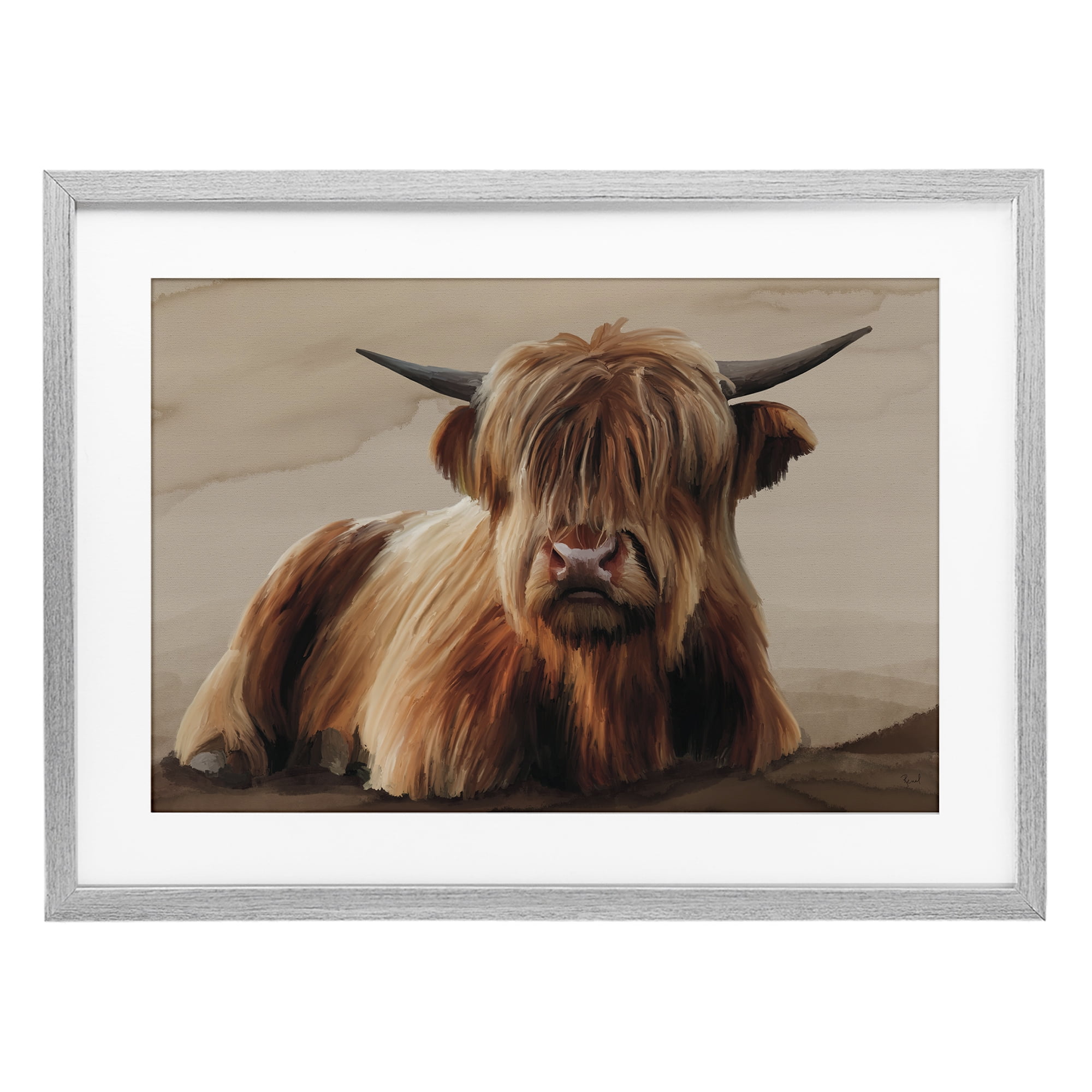 Stupell Industries Got My Hair Done Cattle Gray Framed Print Under Glass, design by Renel Peters