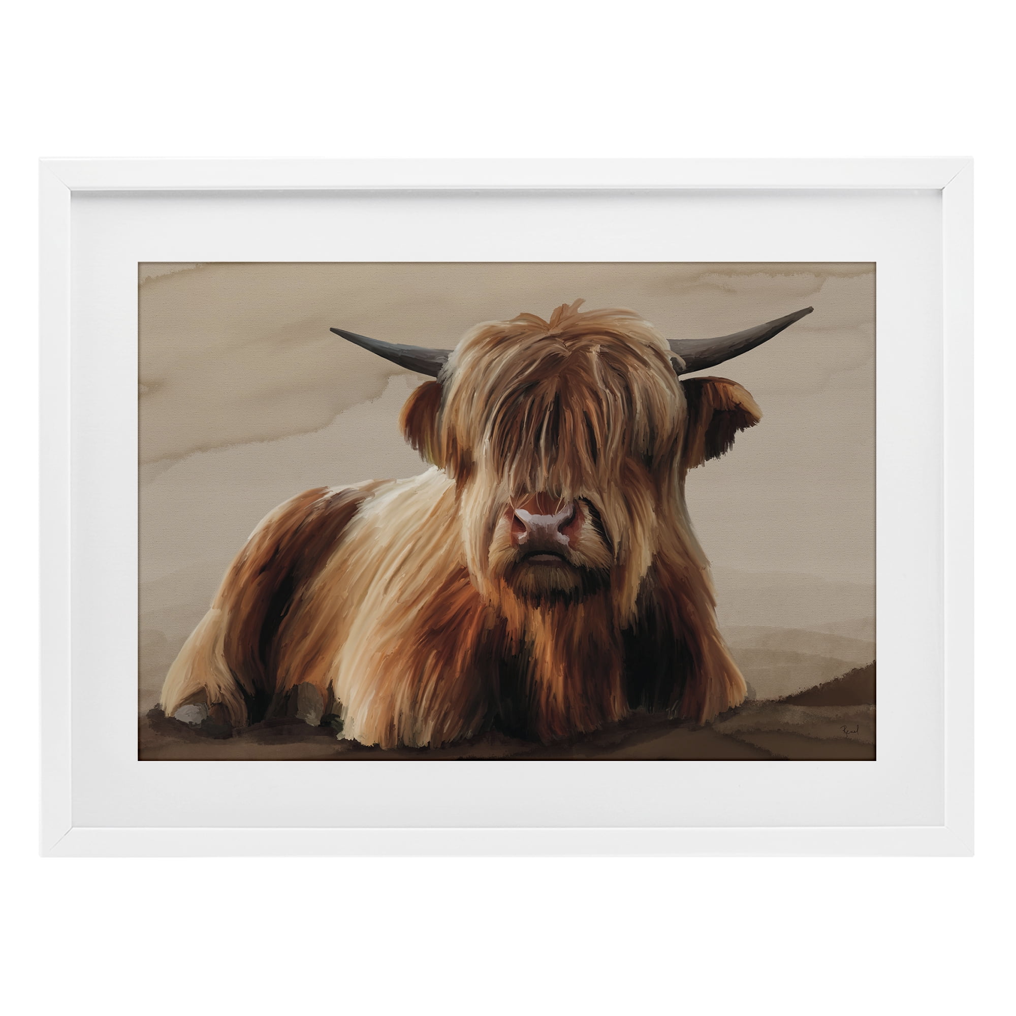 Stupell Industries Got My Hair Done Cattle White Framed Print Under Glass, design by Renel Peters