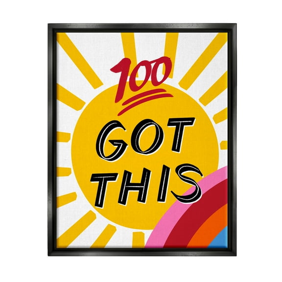 Stupell Industries Got This Inspiring Phrase Nature Painting Black Floater Framed Art Print Wall Art, 17 x 21