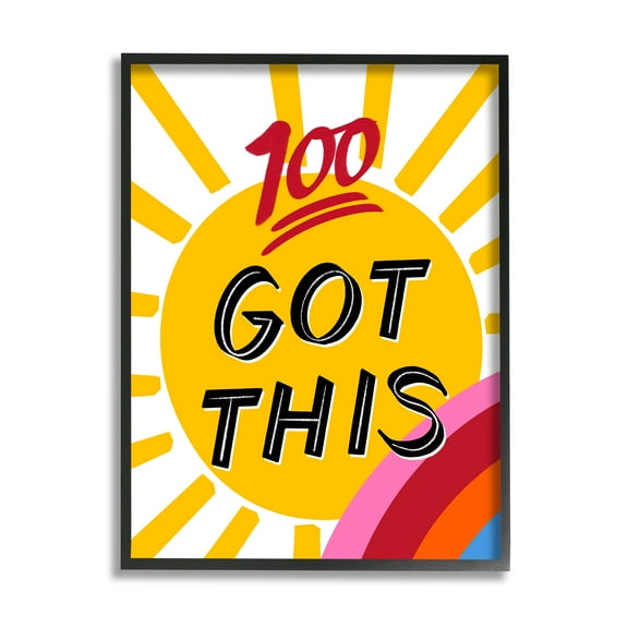 Stupell Industries Got This Inspiring Phrase Nature Painting Black Framed Art Print Wall Art, 11 x 14