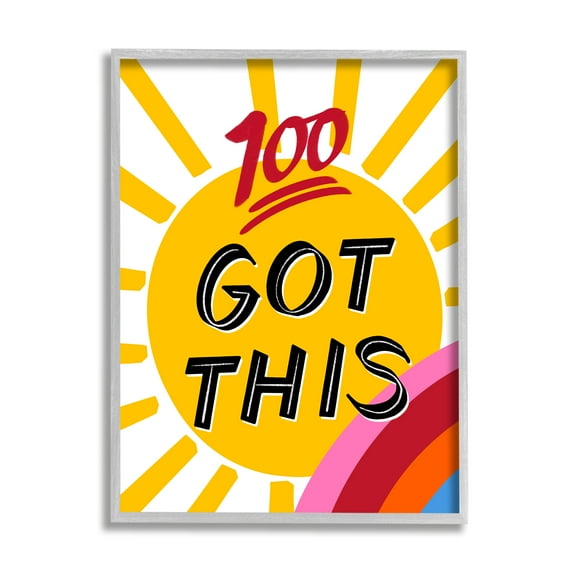 Stupell Industries Got This Inspiring Phrase Nature Painting Gray Framed Art Print Wall Art, 24 x 30