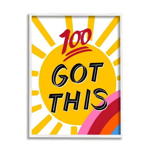 Stupell Industries Got This Inspiring Phrase Nature Painting White Framed Art Print Wall Art, 11 x 14