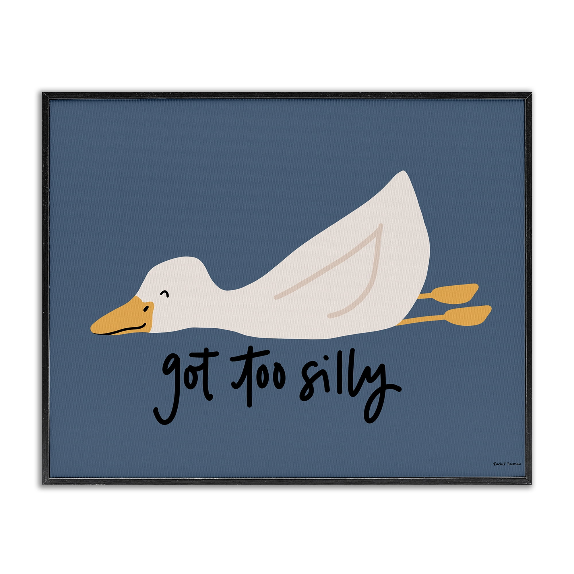 Stupell Industries Got Too Silly Duck Black Framed Giclee Art, design by Rachel Nieman