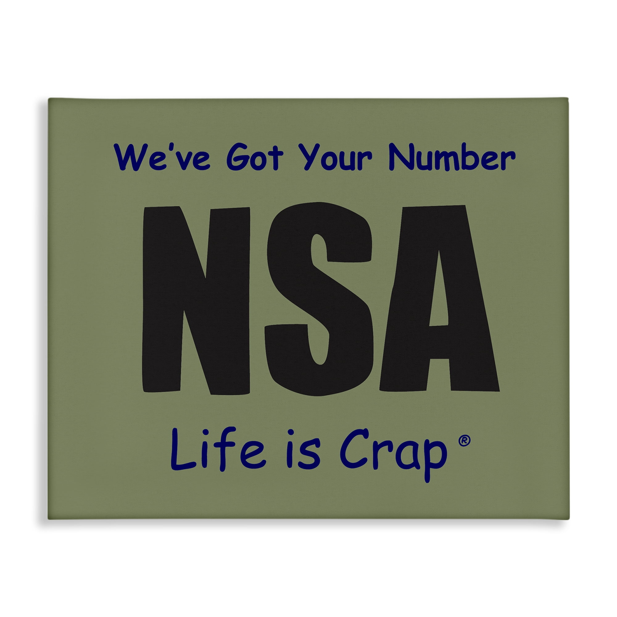 Stupell Industries Got Your Number NSA Novelty & Humor Painting Wrapped Canvas Art Print Wall Art, 20 x 16
