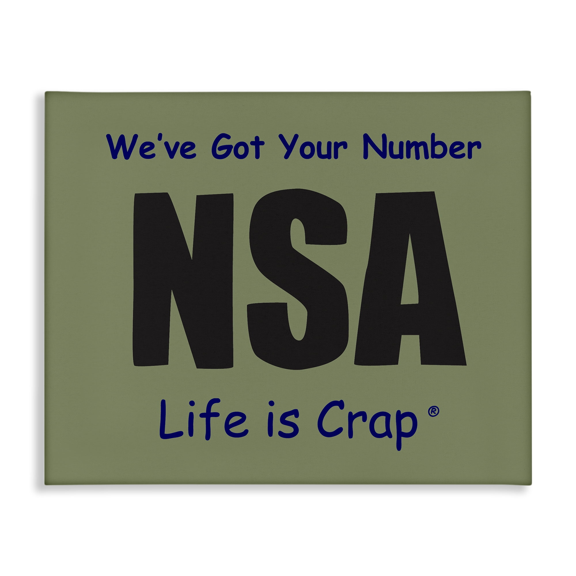 Stupell Industries Got Your Number NSA Novelty & Humor Painting Wrapped Canvas Art Print Wall Art, 40 x 30