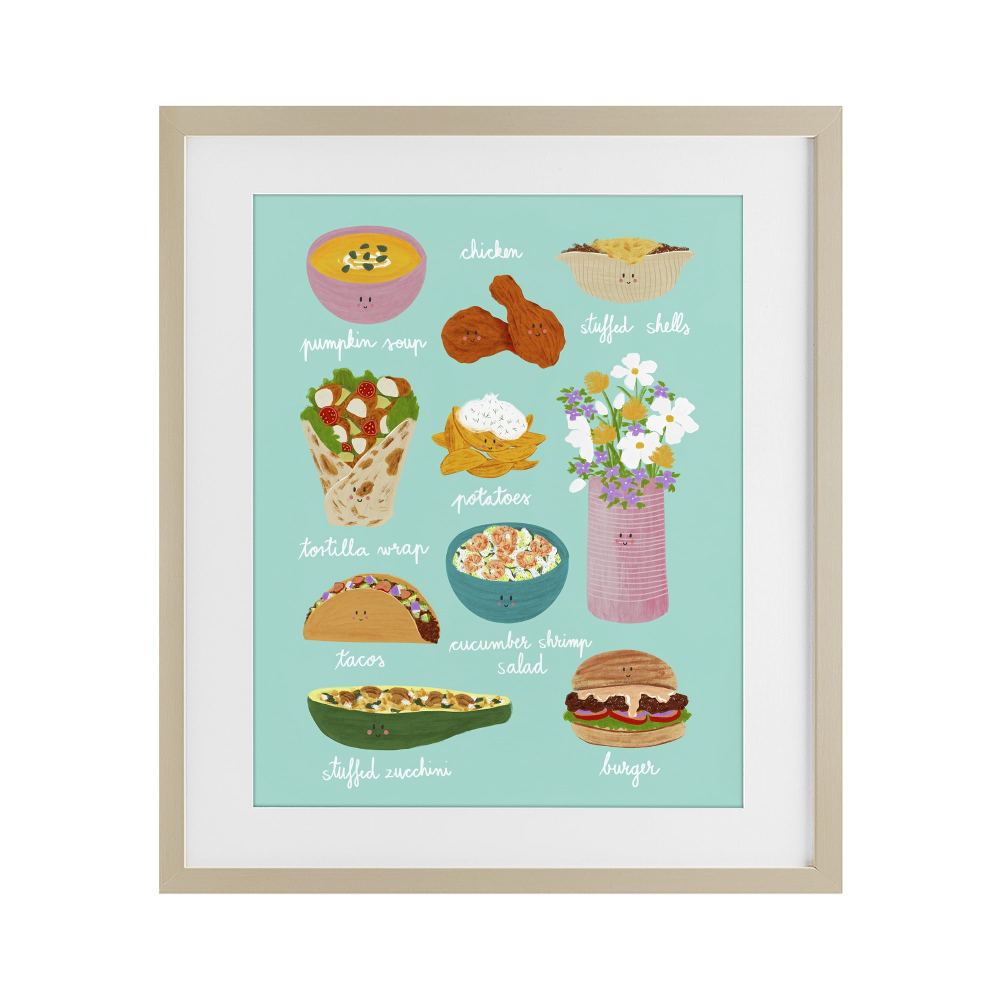 Stupell Industries Gourmet Lunch Food Collection Birch Framed Print Under Glass, design by Metka Hiti