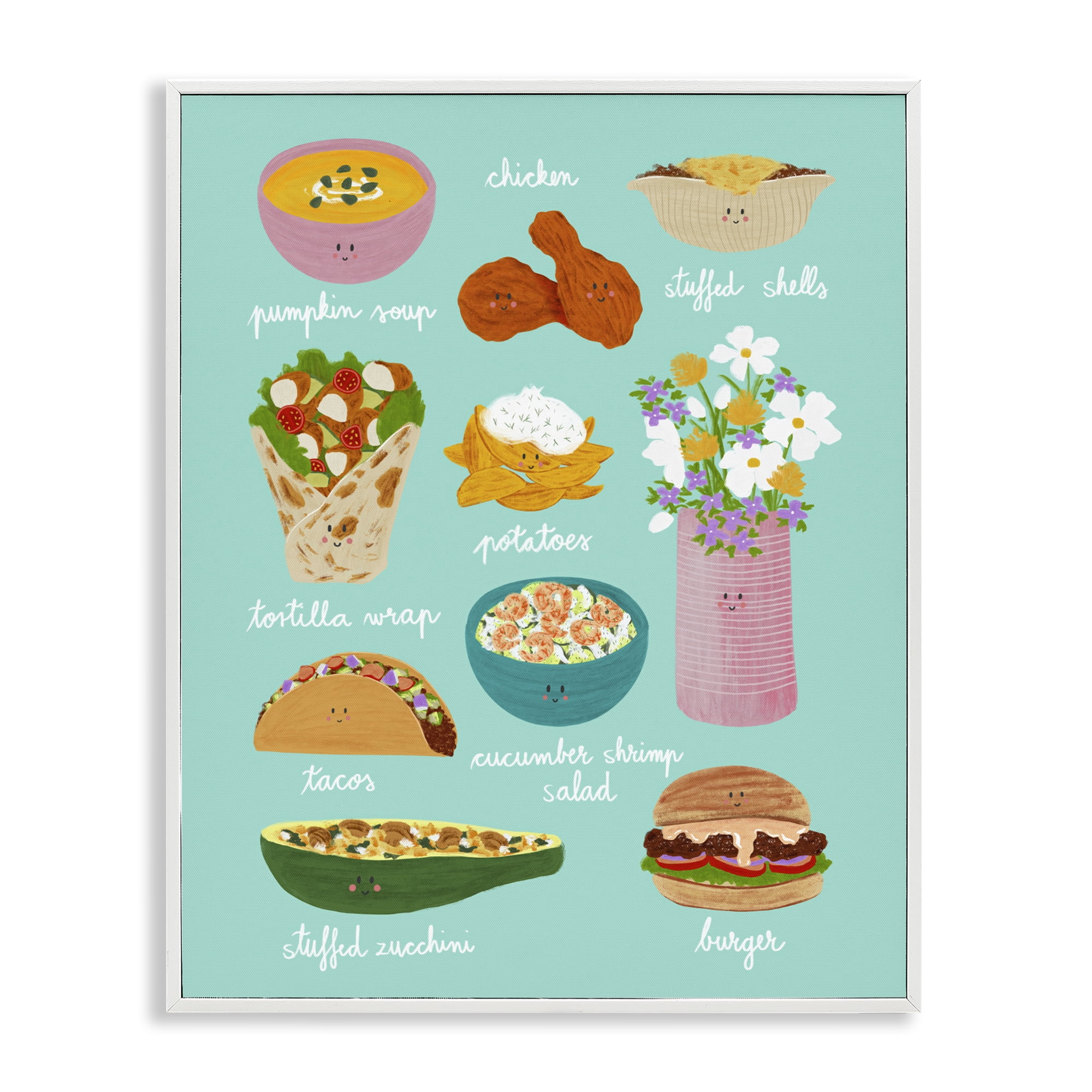 Stupell Industries Gourmet Lunch Food Collection White Framed Giclee Art, design by Metka Hiti
