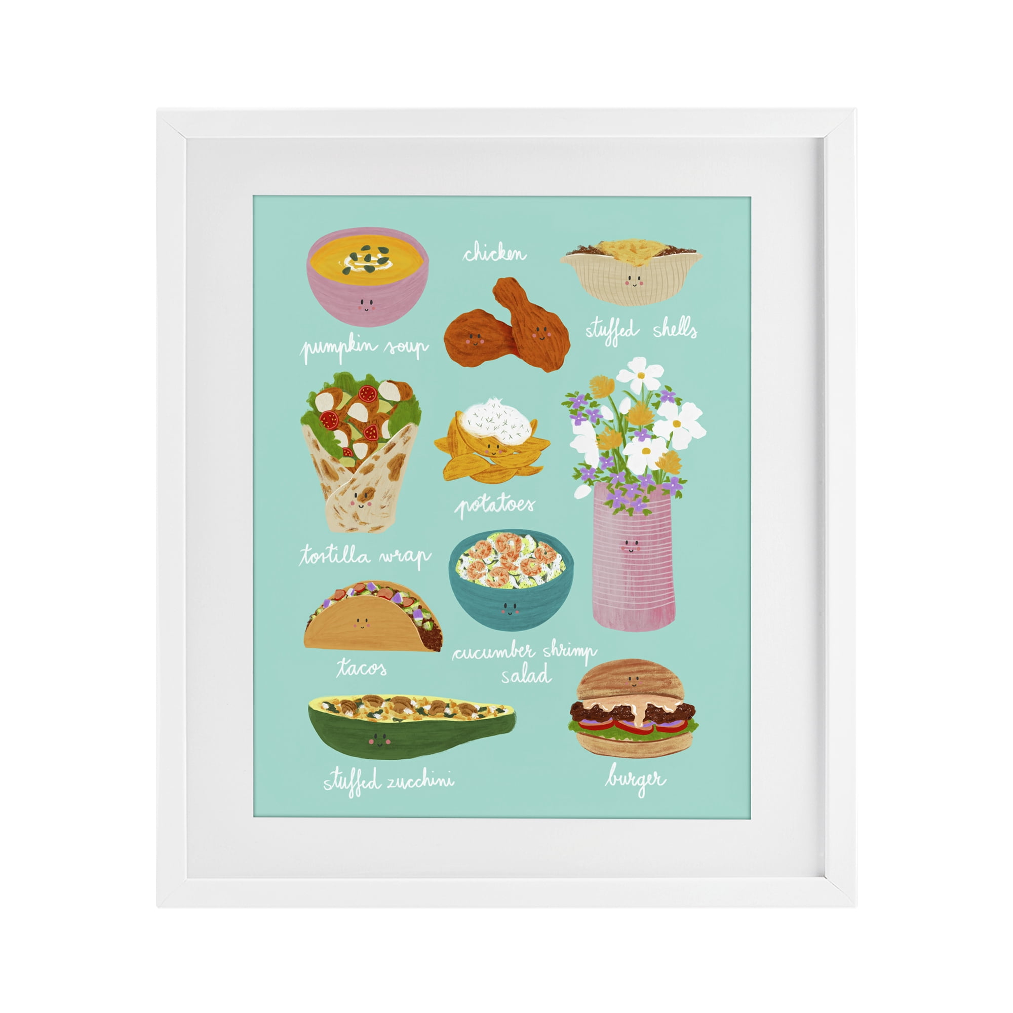 Stupell Industries Gourmet Lunch Food Collection White Framed Print Under Glass, design by Metka Hiti