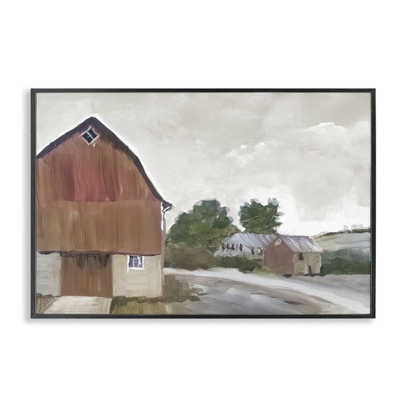 Stupell Industries Grace Farm Barn View Black Framed Giclee Art design by Errico & Slyp, 12 x 18