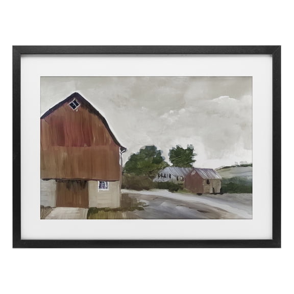 Stupell Industries Grace Farm Barn View Black Framed Print Under Glass design by Errico & Slyp, 14 x 20