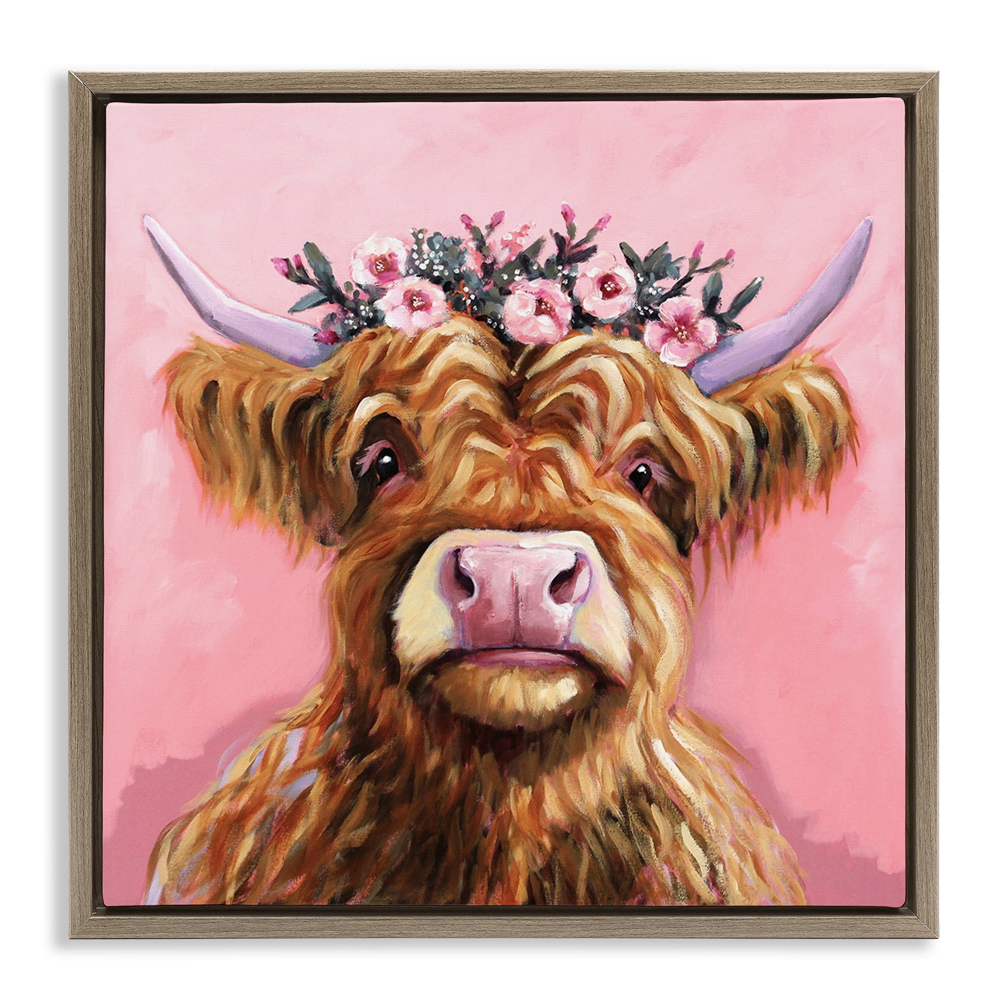 Stupell Industries Grace Of The Glen Brown Framed Floater Canvas Wall Art, design by Lucia Stewart