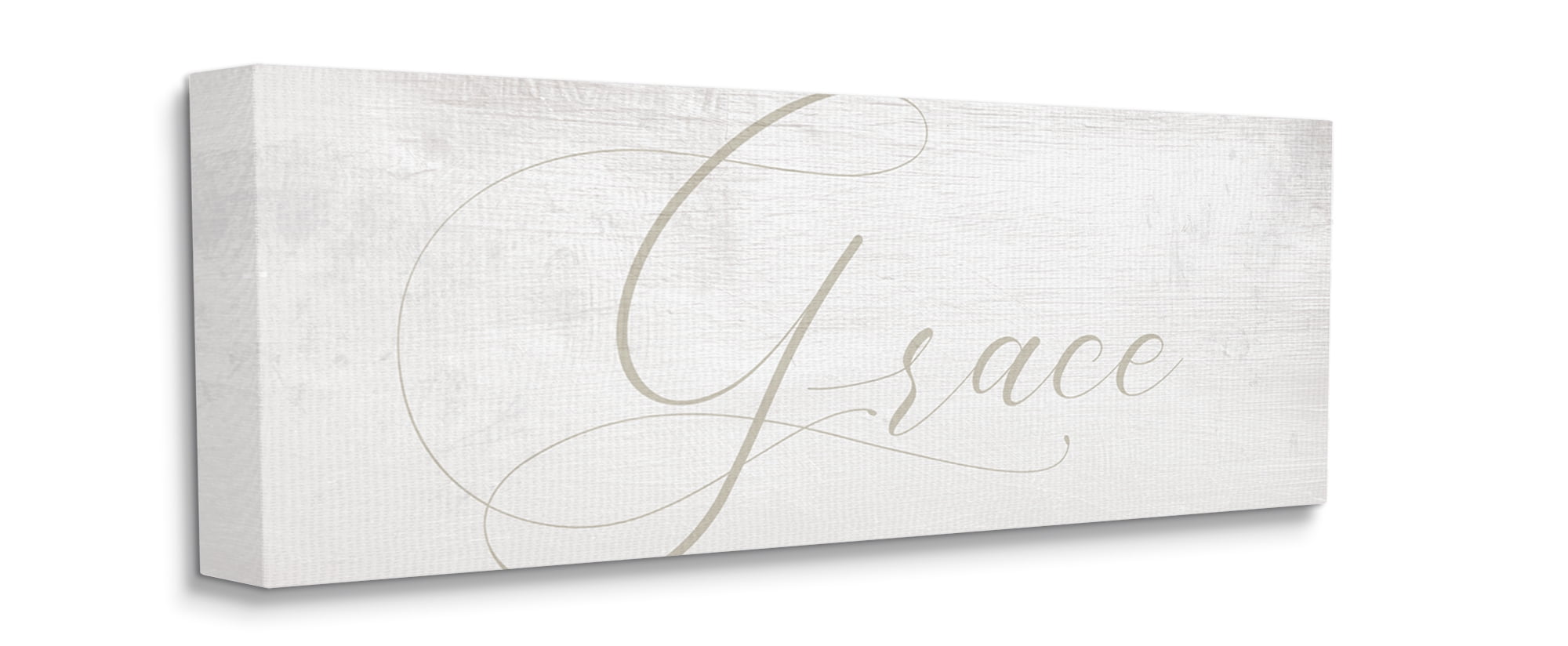 Stupell Industries Grace Phrase Elegant Cursive Typography Neutral Canvas Wall Art, 10 x 24, Design by Daphne Polselli