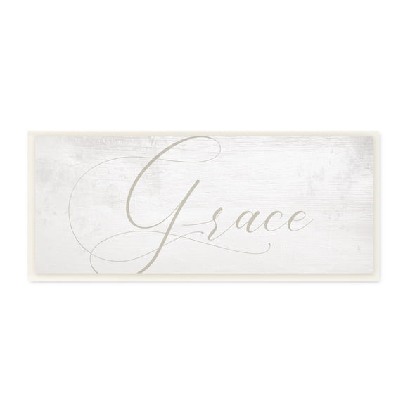 Stupell Industries Grace Phrase Elegant Cursive Typography Neutral Wall ...