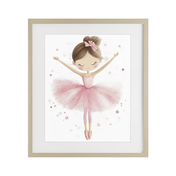 Stupell Industries Graceful Ballerina Pose Birch Framed Print Under Glass, design by Creative Studio