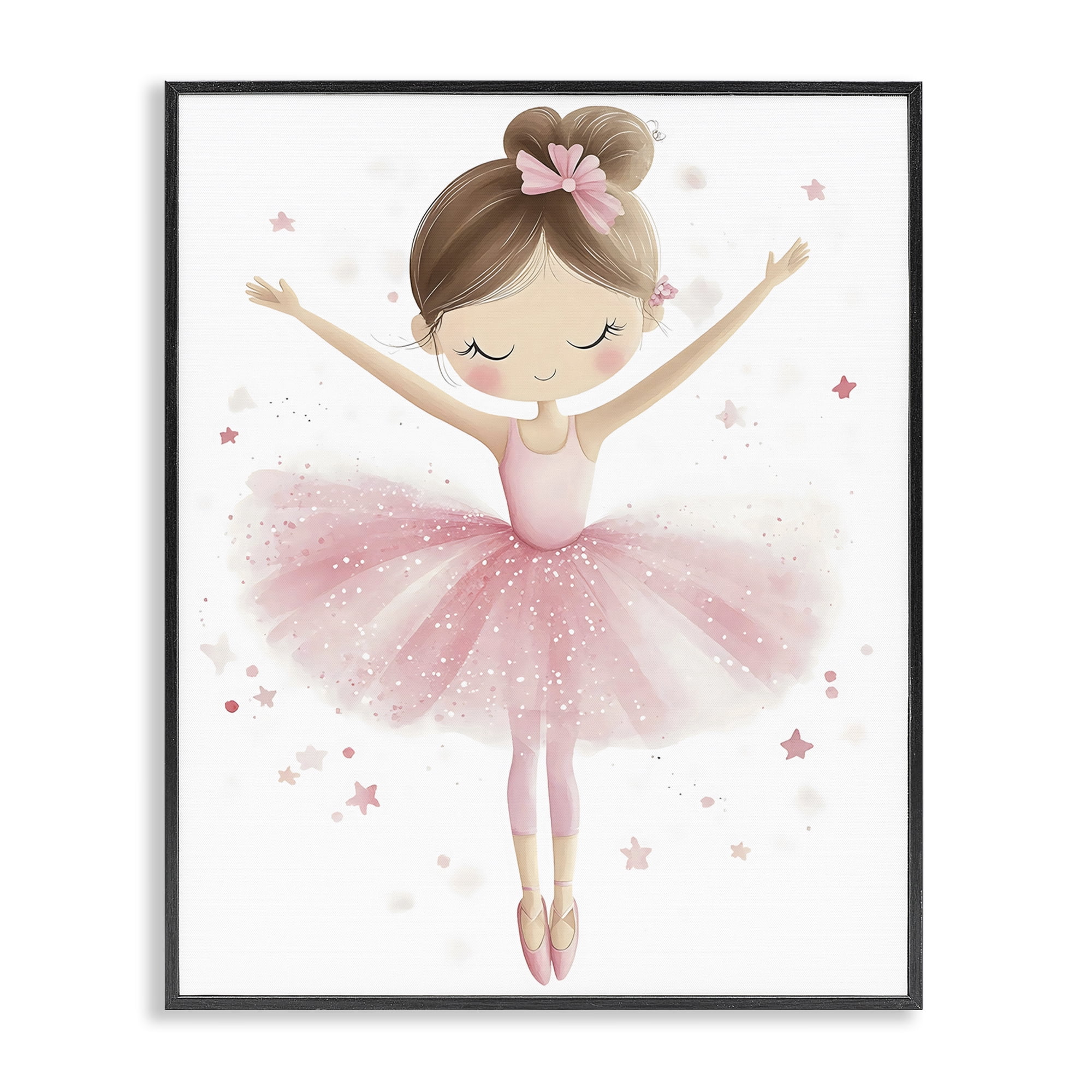Stupell Industries Graceful Ballerina Pose Black Framed Giclee Art, design by Creative Studio
