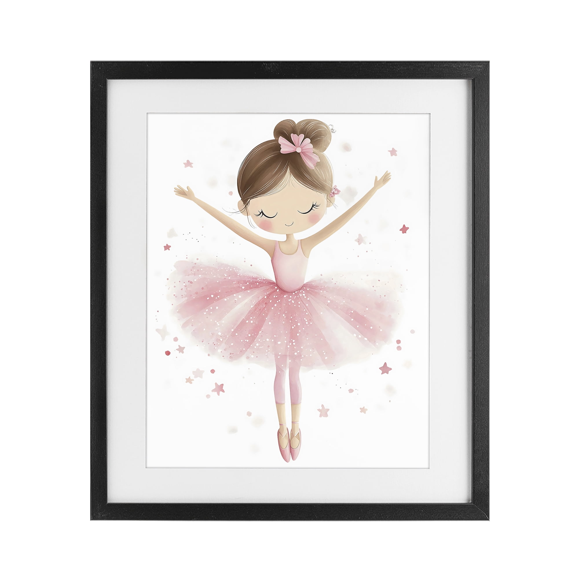 Stupell Industries Graceful Ballerina Pose Black Framed Print Under Glass, design by Creative Studio