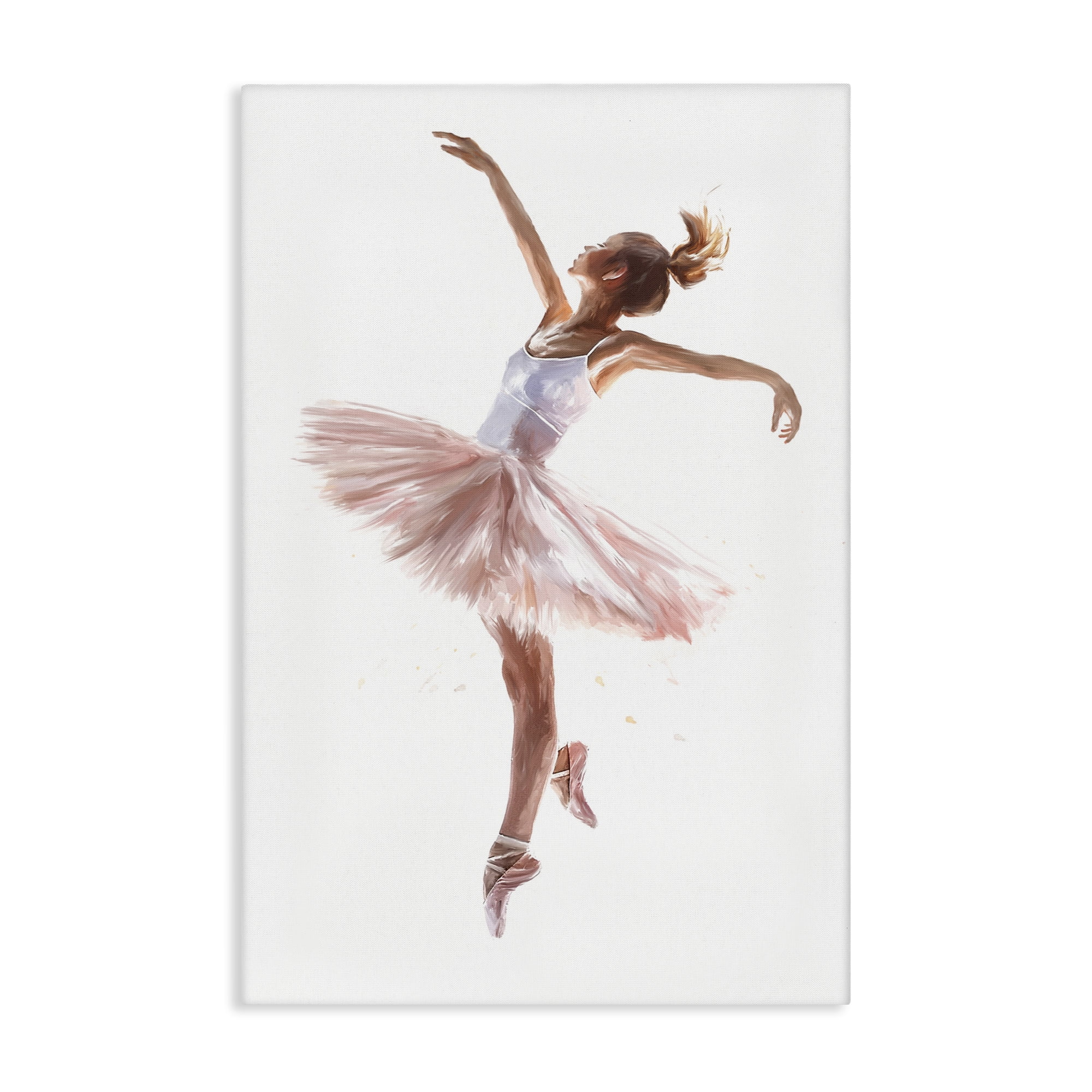 Stupell Industries Graceful Ballerina Pose Novelty Painting Gallery Wrapped Canvas Art Print Wall Art, 24 x 36