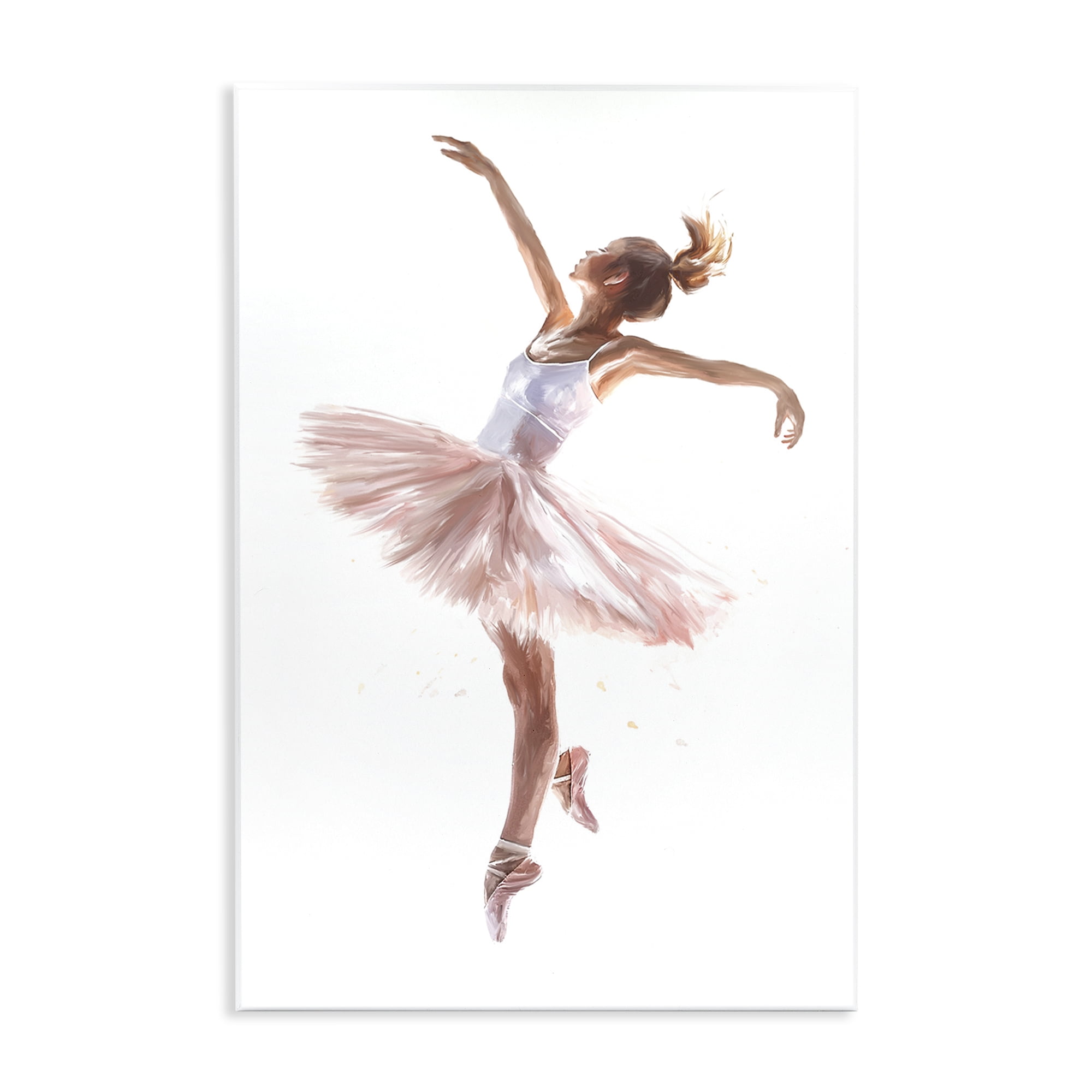 Stupell Industries Graceful Ballerina Pose Novelty Painting Unframed Art Print Wall Art, 13 x 19
